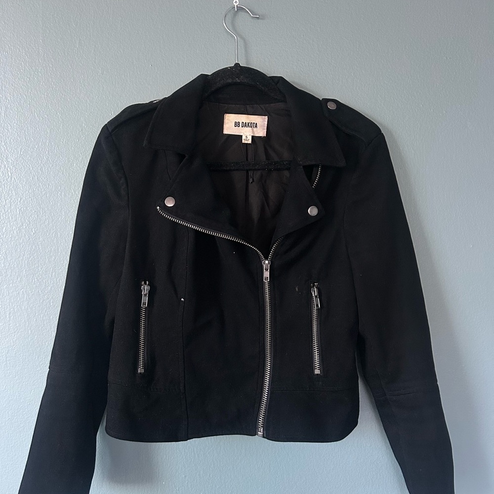BB Dakota Black Leather Motorcycle Jacket